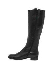 Gabor Women's Black Leather Mid-Calf Boots - Sporty Style With Zipper & Laces, 2cm Heel