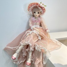 Ensemble Complet Pour Poupée BJD 1/3 60Cm Robe De Princesse Rose Chaussures Doll