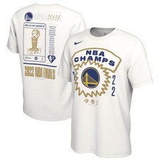 Nike Golden State Warriors 2022 NBA Champs White T Shirt Roster Mens Size L