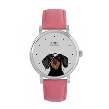 Toff London TLWS-27257 Ladies Black Dachshund Dog Head Watch