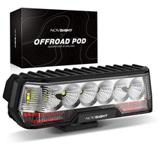 1x NOVSIGHT 6 Inch LED Light Bar Reverse Brake DRL Offroad Lamp IP68 Waterproof