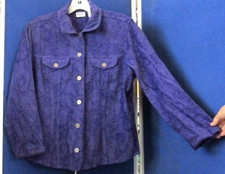 EUC Pretty CHICO'S Unlined JACKET Purple 2 POCKETS Rayon Poly WASHABLe Sz 1