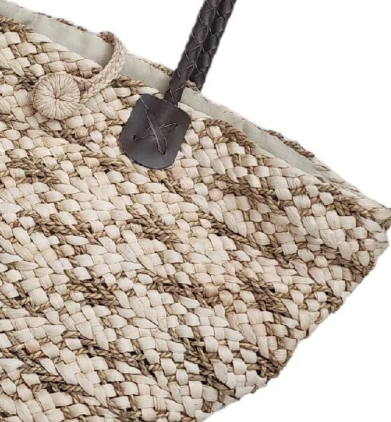 Bolso de Hombro Avenue Mujer Grande Tejido Paja Boho Hobo Verano Bolsillo con Cierre. Foto 3 de 4