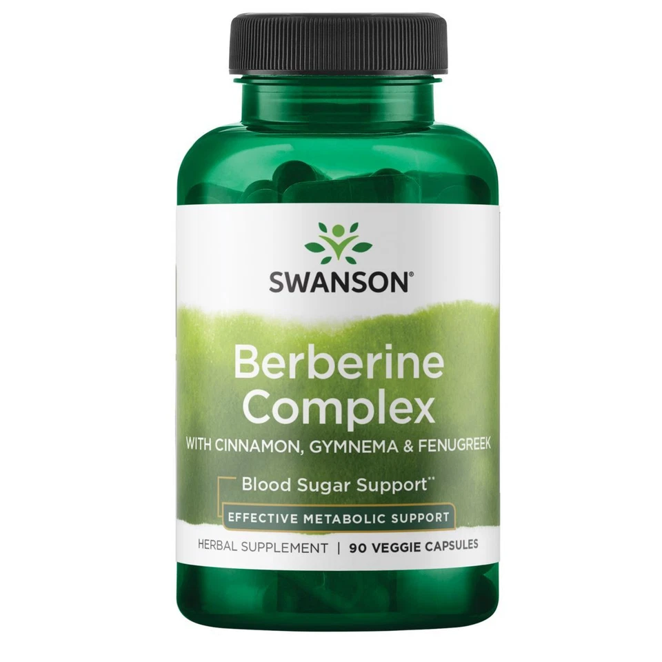 Swanson Berberine Complex with Cinnamon, Gymnema & Fenugreek 90 Veggie Capsules