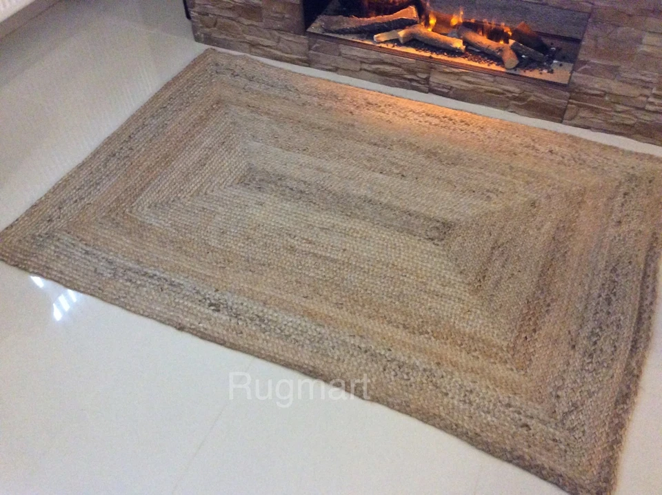 Eco Friendly 100% Natural Jute Reversible Chunky Braided Washable Rug & Runner - Image 4 of 4