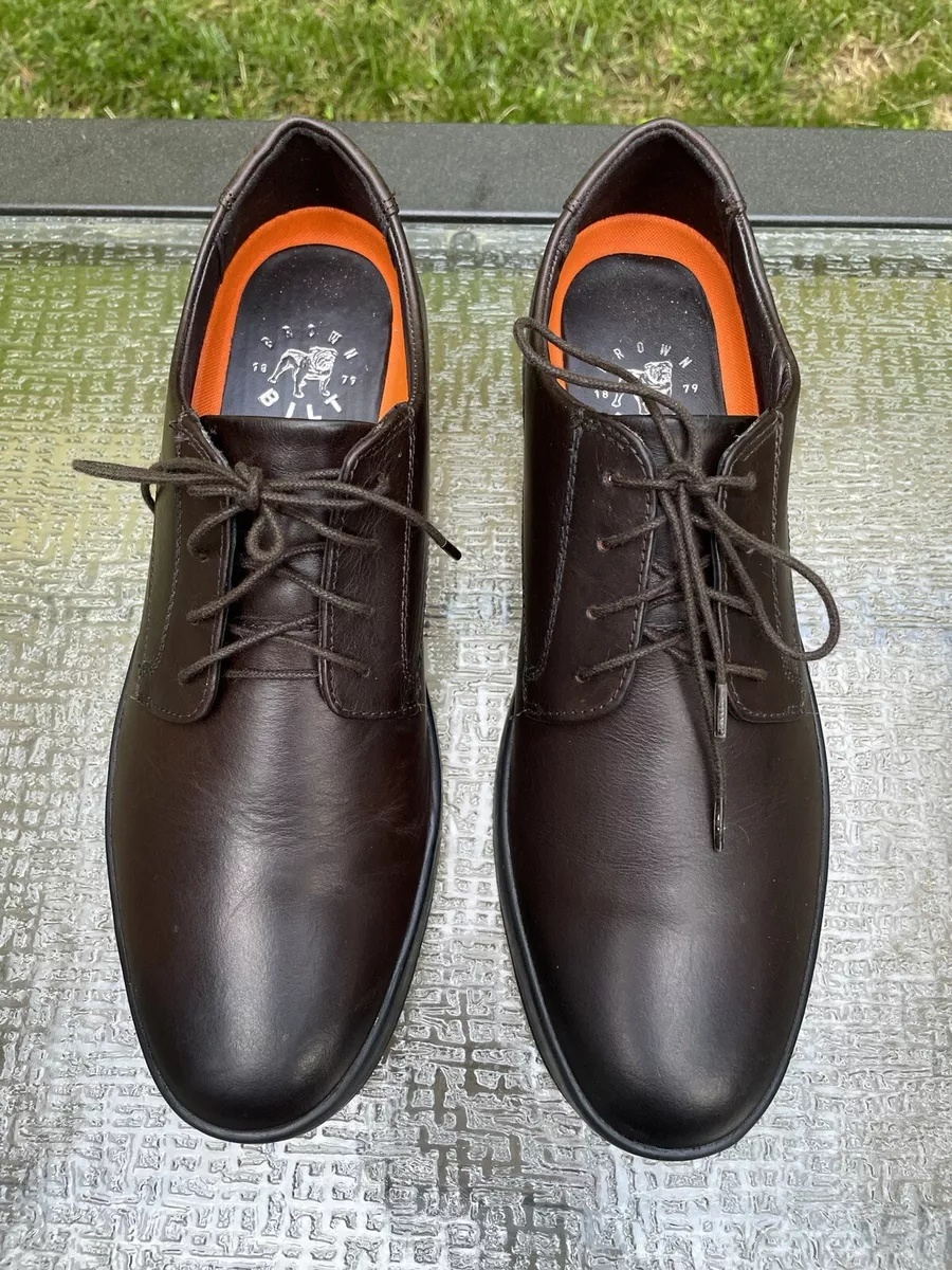 BROWN BILT Men s Size 10 M Brown Leather Lace Up Dress Casual Shoes