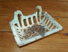 ANCIEN PORTE SAVON FONTE BLEU VERT VINTAGE INDUSTRIEL