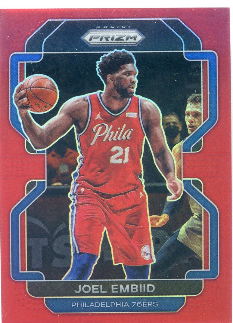2021-22 Panini Prizm JOEL EMBIID #176 RED PRIZM /299 76ERS