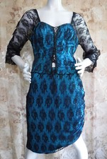 Rare FREDERICK'S of HOLLYWOOD VTG 70's 2 Piece Lace Top/Skirt Set M USA New Wow