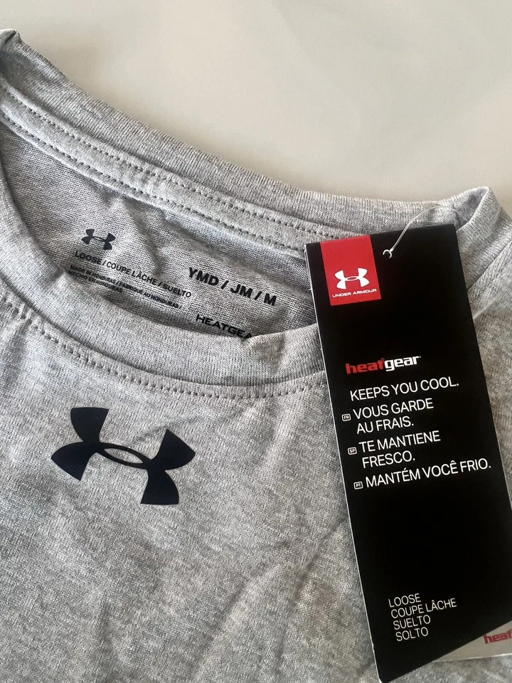 Under Armour Youth Locker 2.0 Shirt GRAY HEATHER | BLACK YTH MD - Image 2 of 4
