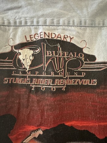 Vintage Sturgis Rider Rendezvous Buffalo Chip Campground Denim Shirt 2004 - Picture 6 of 6