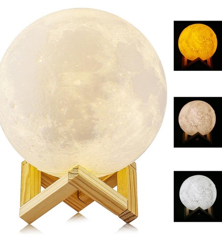 Mond Nachtlicht Wiederaufladbar USB Warmweiß & Farben Fernbedienung 16cm x 16cm - Bild 2 von 7