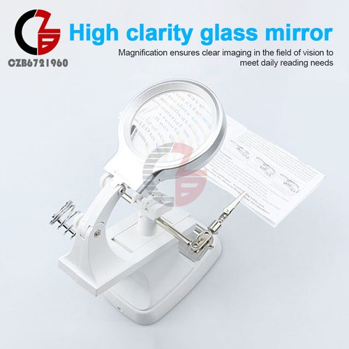 360°LED Desk Lamp Magnifying Magnifier Glass With Light Stand Clamp For Repair - Picture 5 of 19