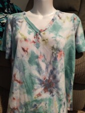 Bibi Ladies Top Short Sleeve Multicolored Pre Owned
