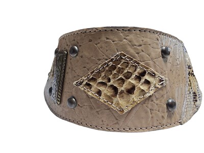 R.Olivieri Womens Statement Belt Size Medium Beige Leather  display picture 2