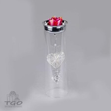 Formano Teelichthalter 20cm aus Glas mit Metallherz verziert-874221