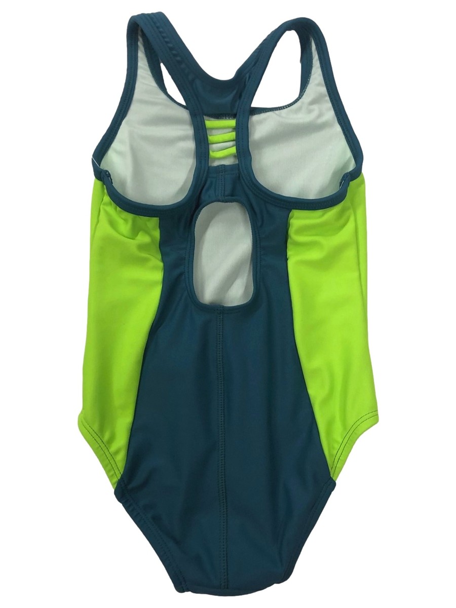 のん Reebok Toddler Girls Green & Blue 1pc Athletic Fit Racer Back