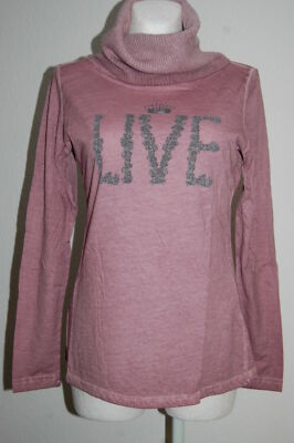 NEU - HEINE - GR. 42 - Jersey-Shirt rosé Strick-Rollkragen langarm 