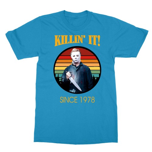 Vintage Retro Michael Myers Love Killin' It Halloween Men's T-Shirt - Picture 15 of 16