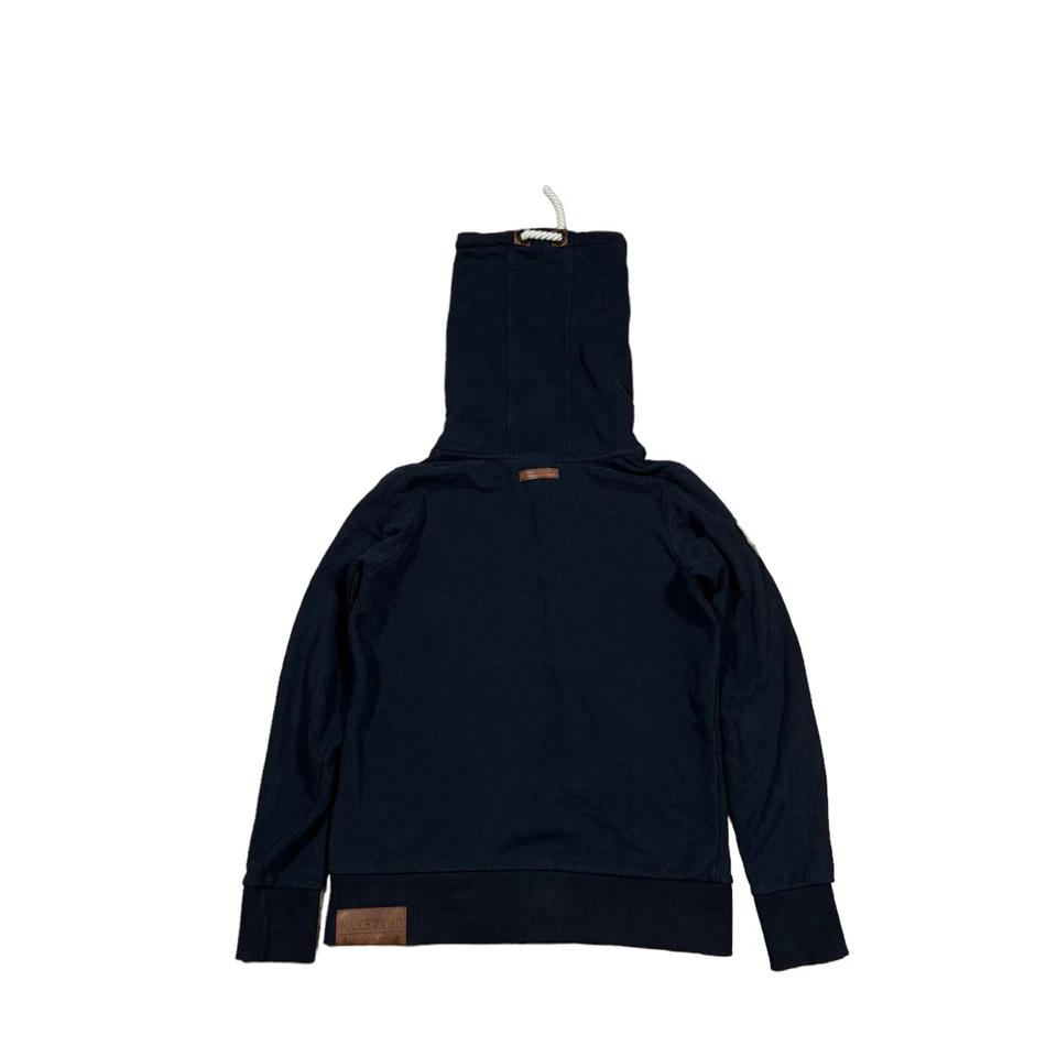 Пуловер мужской Naketano L (подходит M) темно-синий высокий с воротником-капотом повседневный вышитый - Изображение 4 из 4