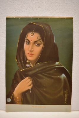 Chintan Vintage Lithograph Print Beautiful Woman Thinking Images By J.P.Singhal''