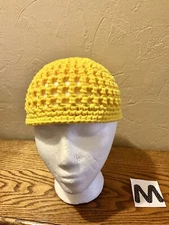 Adult Teens Unisex   Summer Crochet Beanie  Handmade USA  Openwork Lightweight