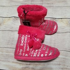 NWT sz Large 2/3 GIRLS bebe BOOT SLIPPERS