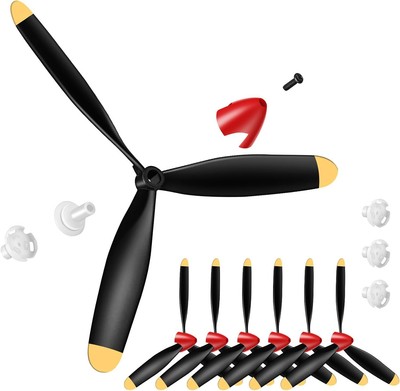 6 Sets Spare Rc Plane Propellers 3 Blade Propeller Compatible with P40 Fighter