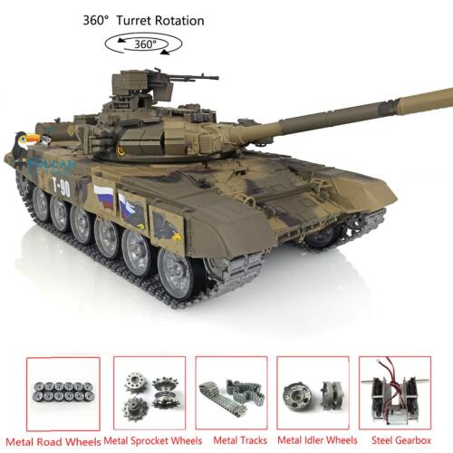 HL 1/16 7.0 Customized Russland T90 RC Panzer 3938 360° Turret Metall Tracks - Bild 2 von 12