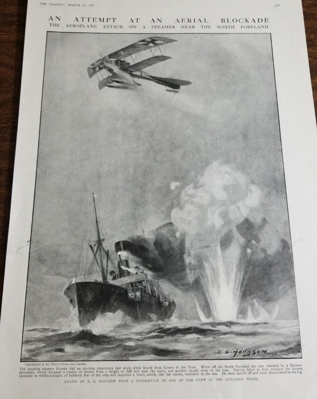 [#1862] An Attempt at an Aerial Blockade(1915) The Graphic 