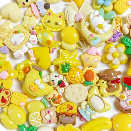 50Pcs Color Series Cartoon Food Sweets Animal Flower DIY Phone Case Making Charm - Picture 13 of 45