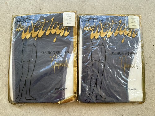 1960s Gaymode Fashion Shades Penneys Seamless Sheer Stockings Wet Look Mod VTG