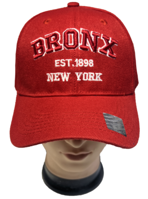 BRONX EST 1898 NEW YORK 3D Embroidered Adjustable Baseball Cap