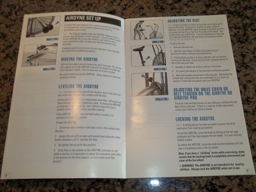 Vintage Schwinn Airdyne Owners manual Airdyne Pro Comp meter function care 1994 - Picture 3 of 8