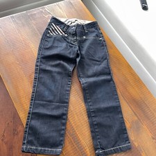 Jean 6T blue Burberry elastic belt boys and girls         