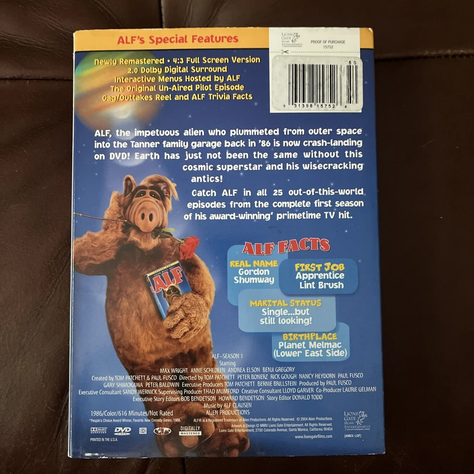 Alf: Complete Series (DVD, 1986-1989) Anne Meara, Michu Meszaros, Rare, OOP Foto 2 de 4