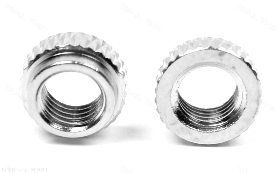 Paquete de dos tuercas adaptadoras de llanta de bicicleta con válvula Panaracer Schrader a Presta Foto 2 de 3