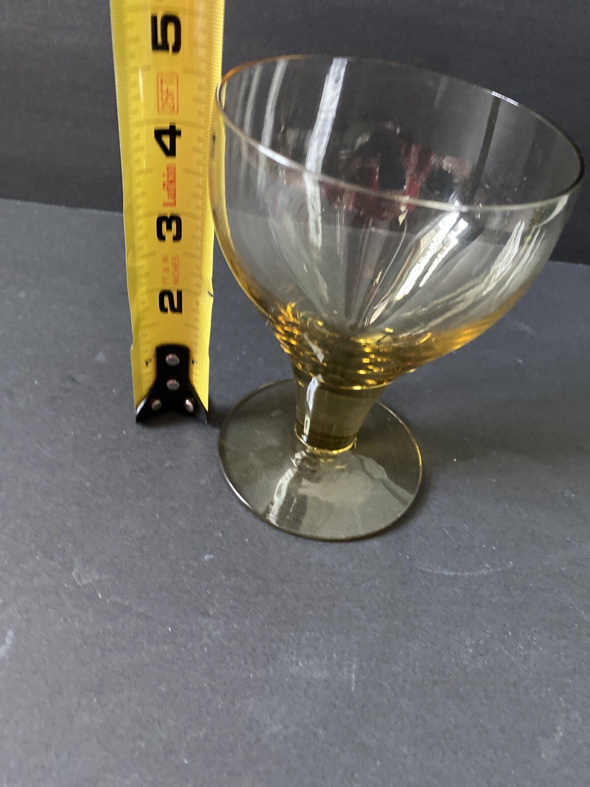 6 VNTG Independence? Honey Yellow Footed Wine Martinis Goblets Drink