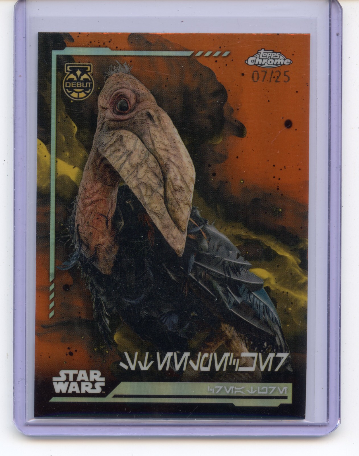2024 Topps Chrome Star Wars Steelpecker #AV-94 Aurebesh Rebel Orange /25