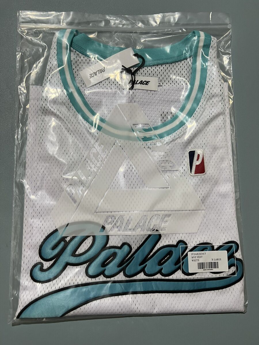 Palace Skateboards MVP Vest White Basketball Jersey Men's Sz Palace Skateboards MVP Vest White Basketball Jersey Men's Sz