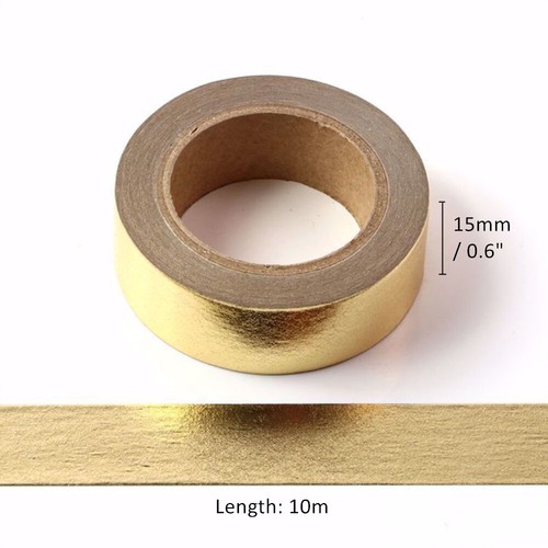 6 Rolls Foil Washi Tape Set 15mm x10m Solid Colorful Paper Adhesive Sticky Tapes - Picture 33 of 81