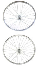 NEW 26X1.75 STEEL FRONT  FREEWHEEL 36 SPOKE 12G 3/8 AXLE IN CHROME WHEEL SET