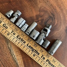 Old Vintage Snap On Underline Socket Lot Swivels Deep Shallow