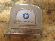 Tape Measure, Metropolitan life , 6 ft Metal, advertising promo