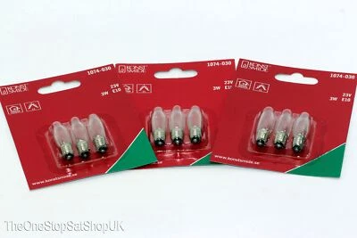 9 Pack of 1074-030 Konstsmide 23V 3W E10 Spare Welcome Candle Bridge Light Bulbs