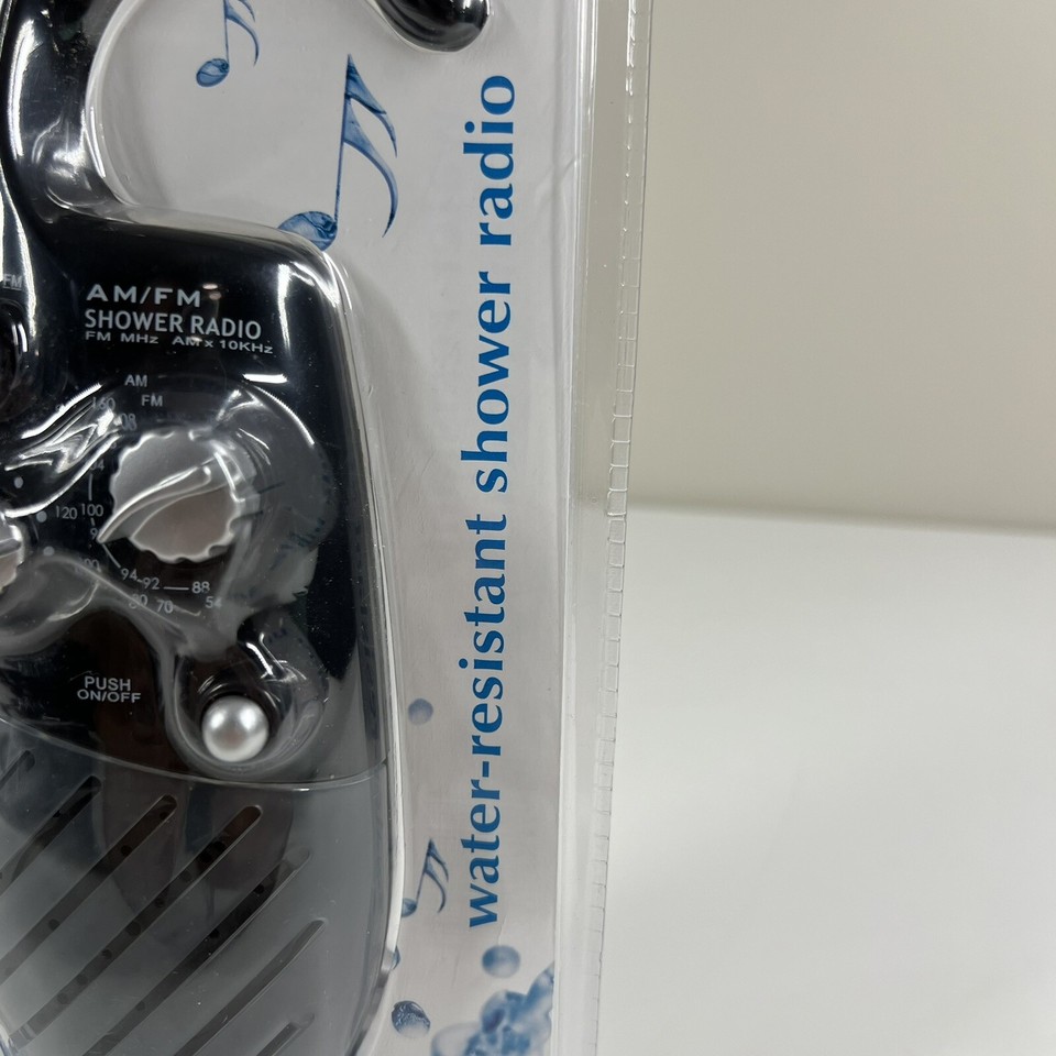 Conair Pollenex Black Water Resistant Hang On Shower Radio AM/FM SR10X