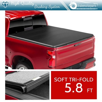 5.8FT Tonneau Cover Soft Tri Fold For 2019-2024 Chevy Silverado/GMC Sierra 1500