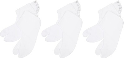 X3 Japanische Traditionelle TABI Socken Kimono mit Kohaze Weiß 3er Set JAPAN