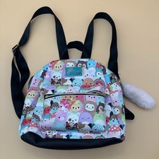 Squishmallows Mini Backpack Faux Leather Multicolor Print Zip