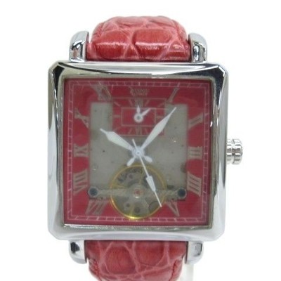 COGU GY99 Automatic Skeleton Watch Wristwatch Timepiece Mens Red Strap